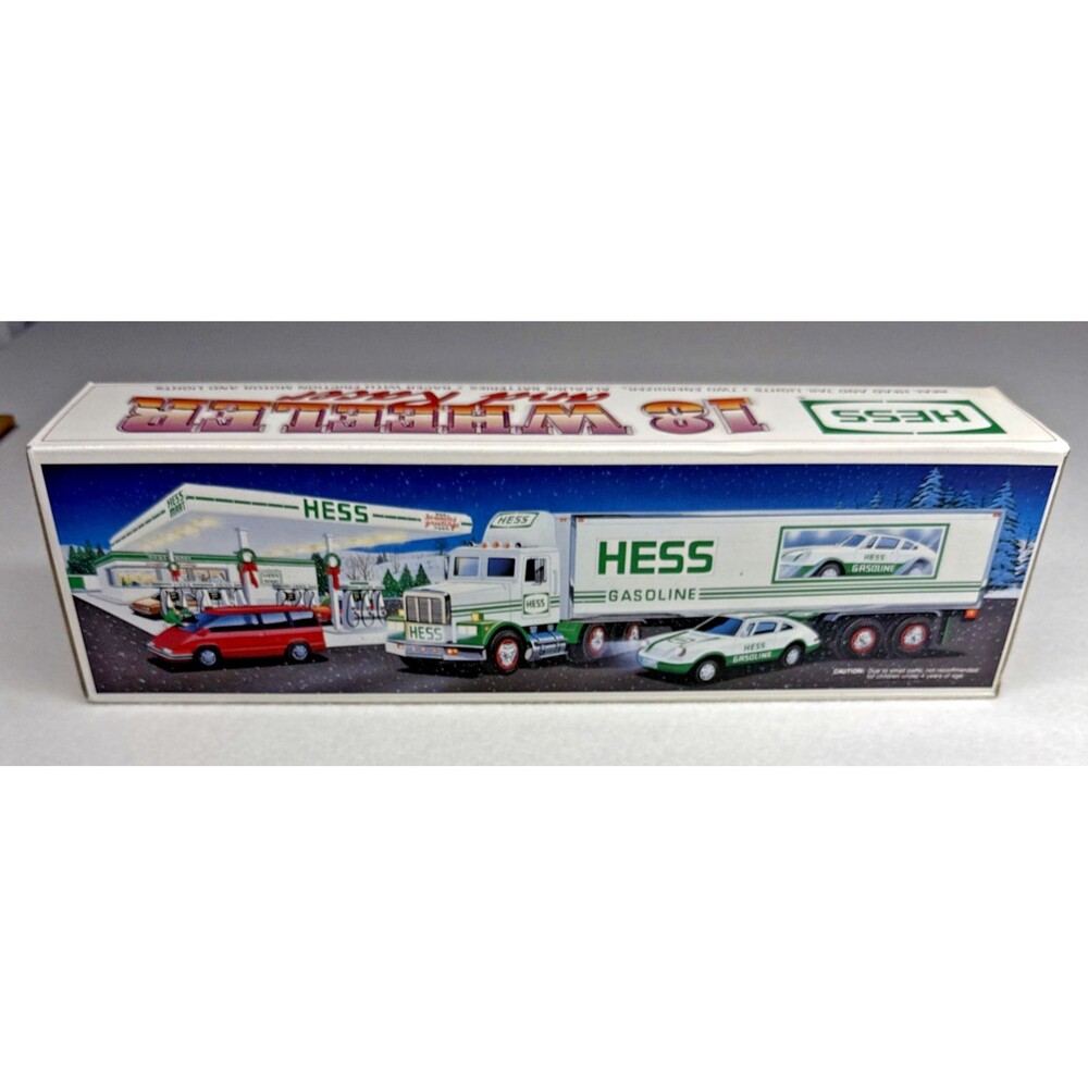 Hess 1992 18 Wheeler And Racer Vintage Collectible Toy Truck w/ Original Box
